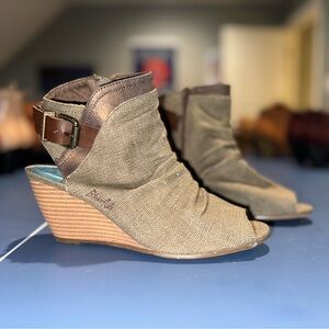 Olive Green Booties Size 7.5